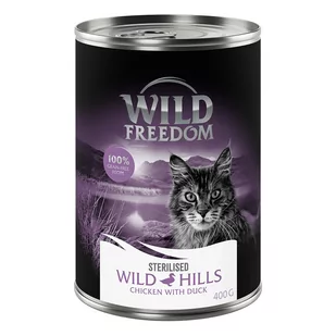 Wild Freedom Adult Sterilised, 6 x 400 g - bez zbóż - Wild Hills Sterilised - kaczka i kurczak - Mokra karma dla kotów - miniaturka - grafika 1