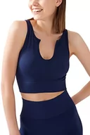 Koszulki i topy damskie - LOS OJOS Crop Tops damski top – Crop Tank Top – bezszwowy prążkowany tank top typu Crop Tank z okrągłym wycięciem pod szyją, Granatowy (True Navy), XS-S - miniaturka - grafika 1