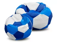 Pufa piłka XXXXL worek + gratis biało-niebiesko-granatowa