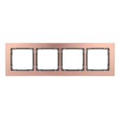 Klawisze i ramki - Karlik Ramka poczwórna Deco metal - miedź szczotkowana, grafit - miniaturka - grafika 1