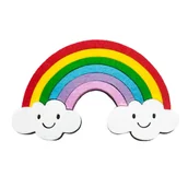 Dodatki do strojów karnawałowych - PRZYPINKA TĘCZA FILCOWA KOLOROWA 15x10cm - miniaturka - grafika 1