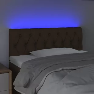 Lumarko Zagłówek do łóżka z LED, ciemnobrązowy, 100x7x78/88 cm, tkanina - Inne meble do sypialni - miniaturka - grafika 4