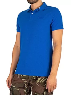 Superdry Męska koszulka polo Classic Pique, Varsity Blue Marl, S - Koszulki męskie - miniaturka - grafika 1