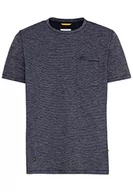 Koszulki męskie - camel active T-shirt męski z delikatnym wzorem w paski, niebieski, M - miniaturka - grafika 1