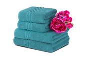 Ręczniki - Komplet ręczników średnich KONSIMO Mantel, turkusowy, 70x130, 50x90 cm, 4 szt. - miniaturka - grafika 1