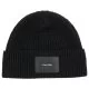 Czapki damskie - Czapka CK Patch Beanie K50K509937 BAX Black (CK199-a) Calvin Klein - miniaturka - grafika 1