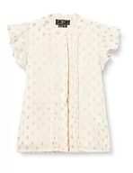 Bluzki damskie - NAEMI Bluzka dziewczęca, Biała wełna ze złotymi kropkami, 128 cm - miniaturka - grafika 1