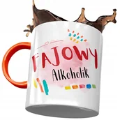 Kubki - Kubek Pomarańczowy dla Alkoholika Najlepszy z Nadrukiem ze Zdjęciem + Opakowanie na prezent (wzór 04) - miniaturka - grafika 1