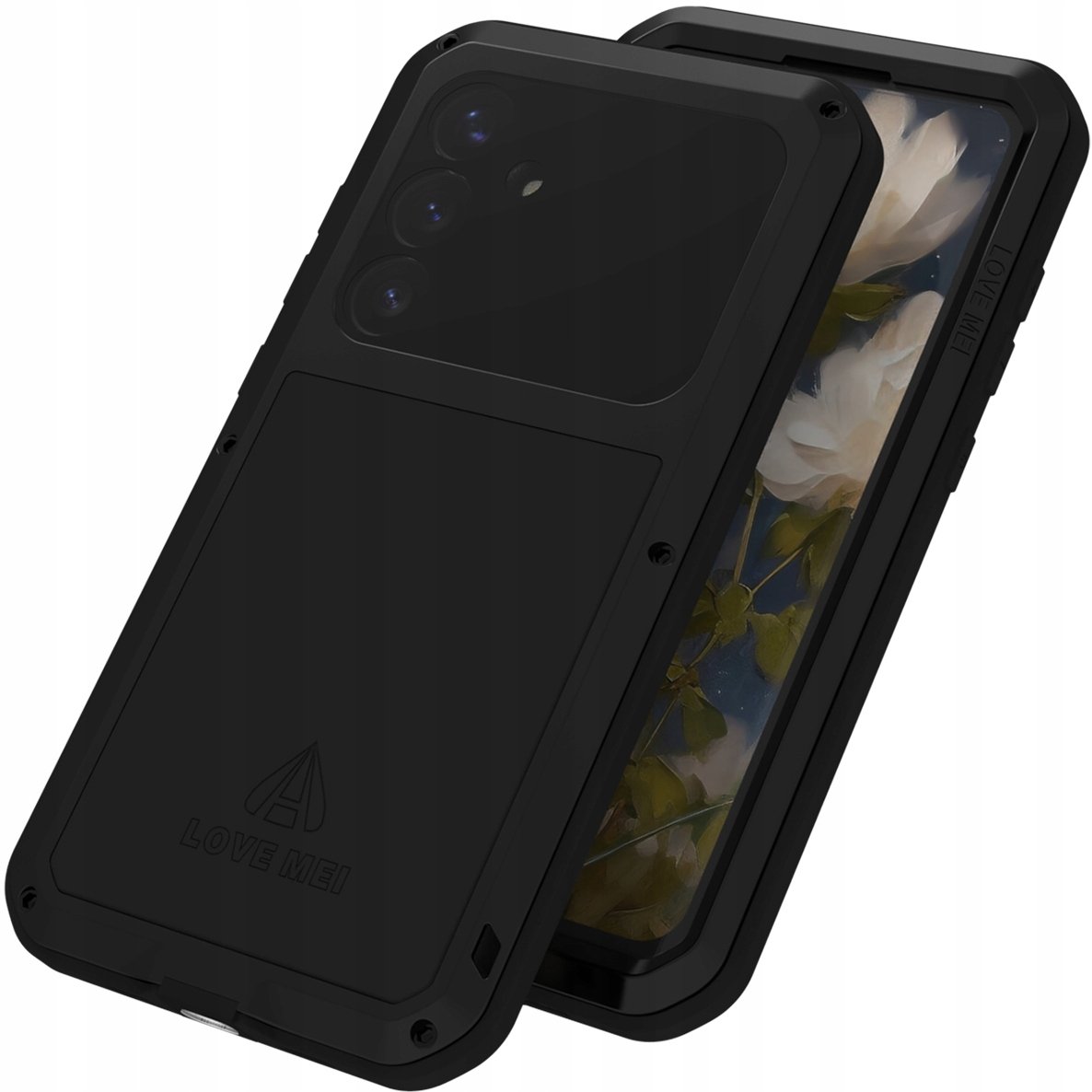 LOVE MEI Etui pancerne + szkło Powerful do Galaxy S25 Plus, czarne