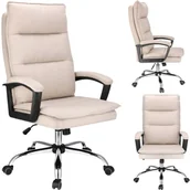 Fotele i krzesła biurowe - Fotel biurowy, obrotowy, Espo, tkanina, beżowy - miniaturka - grafika 1