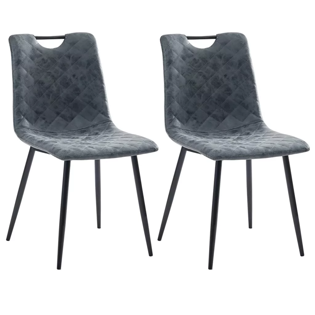 vidaXL Krzesła jadalniane, 2 szt., sztuczna skóra, czarne
