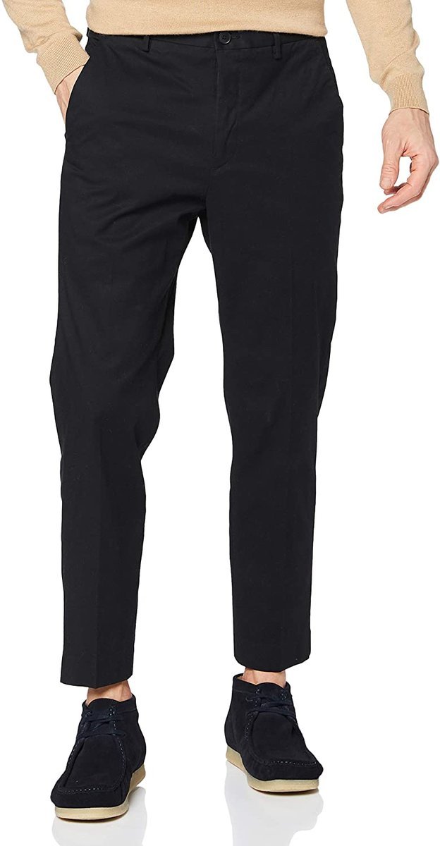 Find Męskie Bawełniane Spodnie Czarne Chinos 36W / 32L