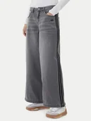 Spodnie damskie - adidas Jeansy adicolor Denim Adilenium JV7455 Szary Wide Leg - miniaturka - grafika 1