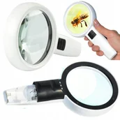 Mikroskopy i lupy - DUZA LUPA SZKLO POWIEKSZAJACE OWIETLENIE LED - miniaturka - grafika 1