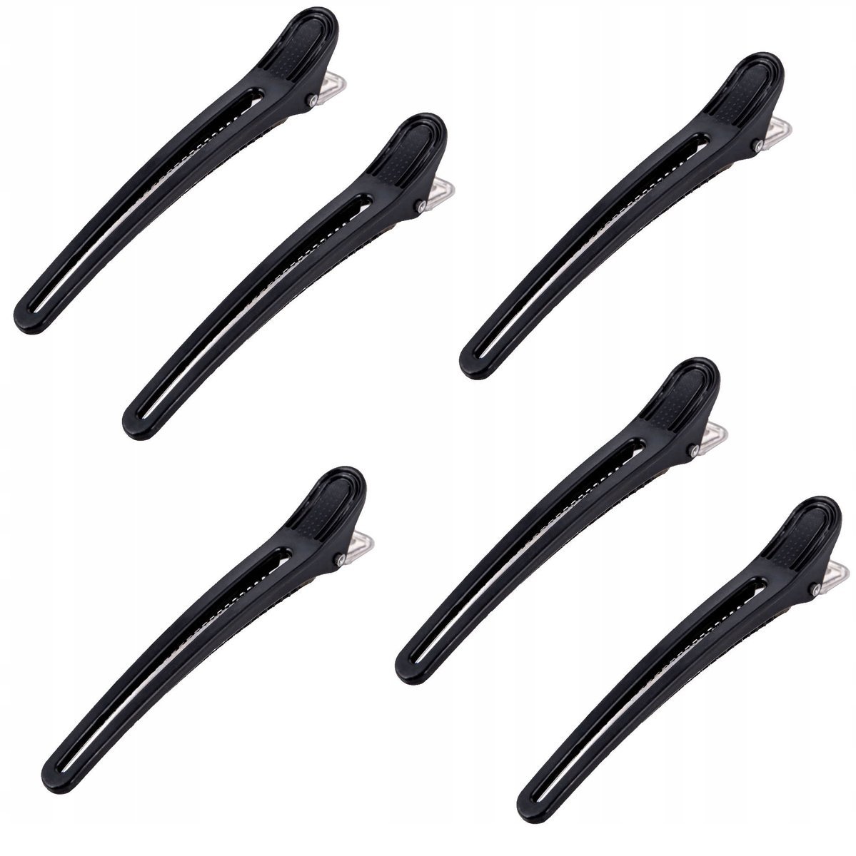 Klipsy Klamry Spinki Do Włosów Fryzjerskie Czarne MOCNE 6 sztuk 10cm