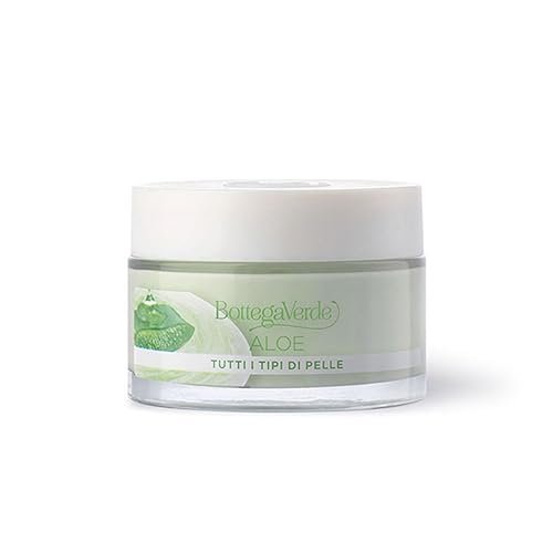 Bottega Verde, Aloe - 24-godzinny krem do twarzy - nawilżający, kojący, rozjaśniający - z 30% sokiem z aloesu* bio (50 ml) do wszystkich rodzajów skóry