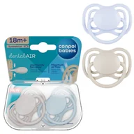 Smoczki uspokajające - Canpol Babies Smoczek Silikonowy Symetryczny Dental Air 18m+ - miniaturka - grafika 1