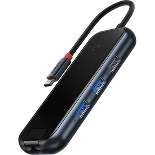 Hub 6w1 Baseus AcmeJoy series USB-C do 2xUSB 3.0 + USB 2.0 + USB-C PD + HDMI + RJ45 (szary) - Huby USB - miniaturka - grafika 1