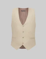 Kamizelki męskie - kamizelka pantane slim fit beżowy - miniaturka - grafika 1