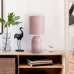 Näve Lampa stołowa Erida ceramika i tkanina, stary róż - Lampy stojące - miniaturka - grafika 1