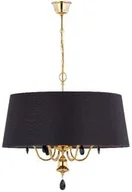 Lampy sufitowe - LAMPA WISZĄCA czarny klosz złote wykończenie styl glamour duża EGIDA EG 6 ms Jupiter - miniaturka - grafika 1