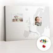 Tablice i flipcharty - Szkolna Tablica korkowa 60x40 cm, Kolorowe Pinezki, wzór Mapa Europy - miniaturka - grafika 1