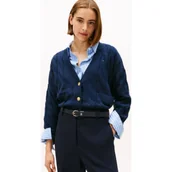 Swetry damskie - Tommy Hilfiger Wełniany kardigan | Regular Fit - miniaturka - grafika 1