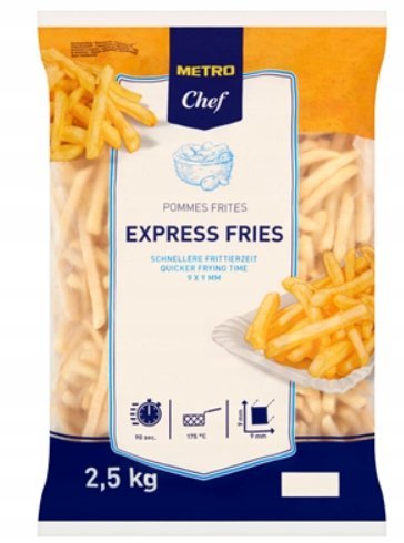METRO Chef Frytki express mrożone 9 x 9mm 2,5 kg