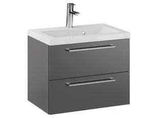 Szafka Wisząca Z Umywalką RON 60 cm - Titan Mat - Uchwyty Chromowane - Szafki łazienkowe - miniaturka - grafika 1
