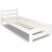 Łóżka - Białe pojedyncze łóżko w stylu skandynawskim 100x200 - Zinos 3X - miniaturka - grafika 1