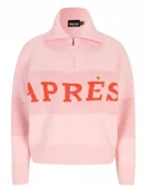 Swetry damskie - PIECES DAMSKI SWETER RÓŻOWY Z NADRUKIEM PRZEZ GŁOWĘ GOLF XL DRE - miniaturka - grafika 1
