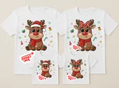 Gadżety dla niej i dla niego - Koszulki świąteczne dla rodziny 2+2 z imionami I RENIFERAMI - zestaw - miniaturka - grafika 1