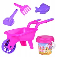 Zabawki do piasku - Taczki dla dziecka akcesoria do piaskownicy wiaderko łopatka grabki ZA5469 - miniaturka - grafika 1