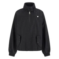 Kurtki damskie - Damska Kurtka przejściowa GUESS 4G LOGO FULL ZIP V4BQ24WGLW2-FJ4Q – Czarny - miniaturka - grafika 1