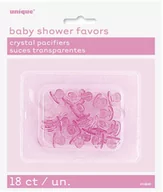 Baby shower i roczek - Plastikowy smoczek różowy - 18 szt - miniaturka - grafika 1