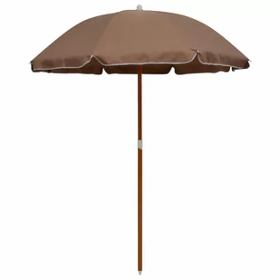 vidaXL Parasol na stalowym słupku, 180 cm, kolor taupe vidaXL - Parasole ogrodowe - miniaturka - grafika 1