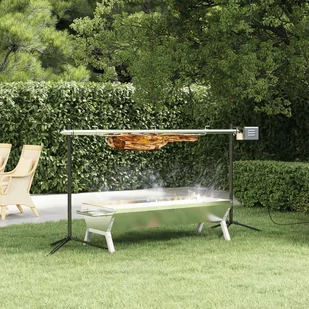 vidaXL Automatyczny rożen silnikowy, stal nierdzewna, 150x46,5x82,5 cm - Grille - miniaturka - grafika 1