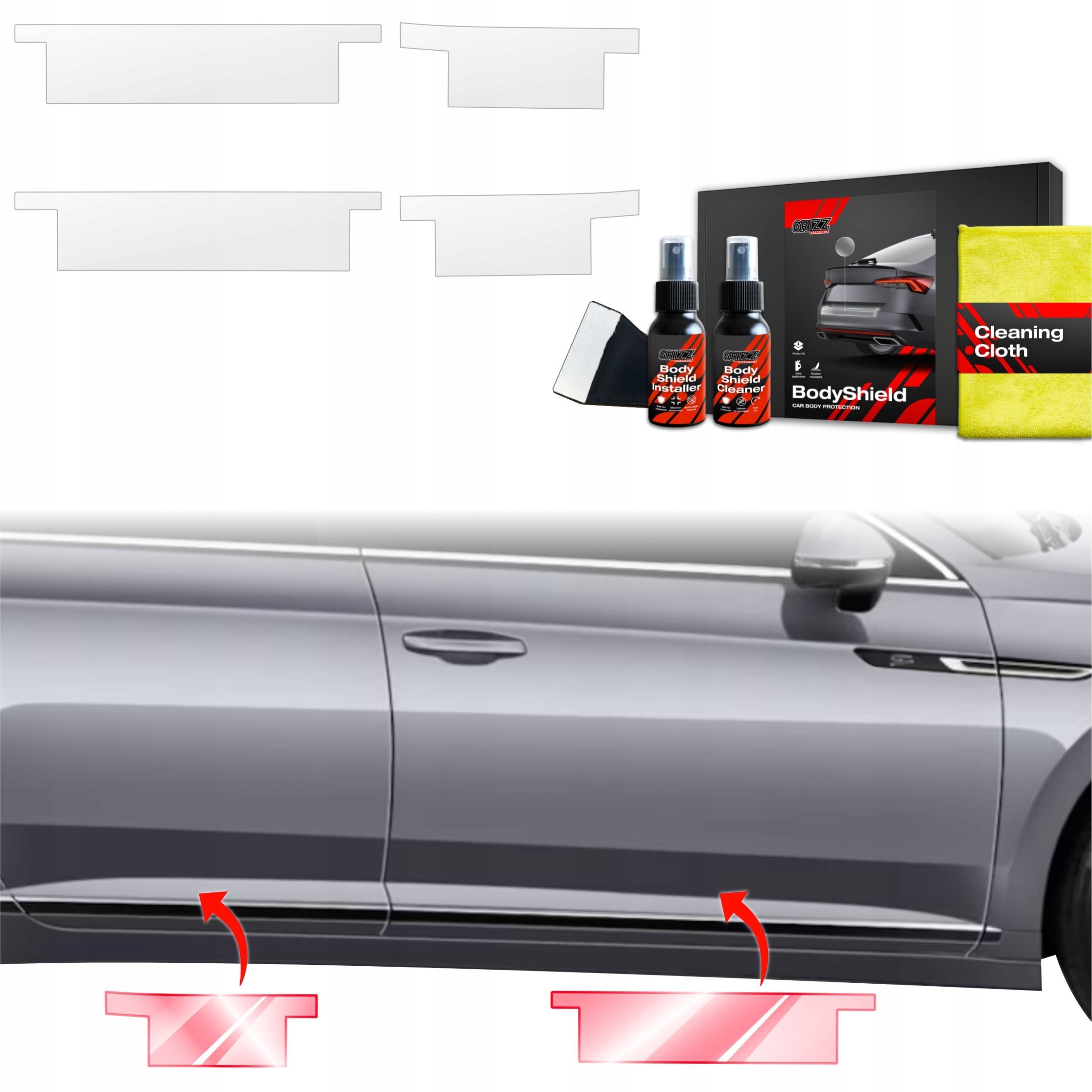 GrizzGlass Folia ochronna na progi GrizzGlass BodyShield do Volkswagen VW Arteon 2024-2025 [4w1]