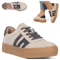 Półbuty damskie - Sneakersy Damskie SKÓRZANE FILIPPO Wygodne Bezowe sportowe Półbuty 39 - miniaturka - grafika 1