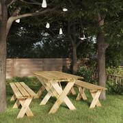 Stoły ogrodowe - shumee Stół ogrodowy 160x73x70 cm impregnowane drewno sosnowe - miniaturka - grafika 1