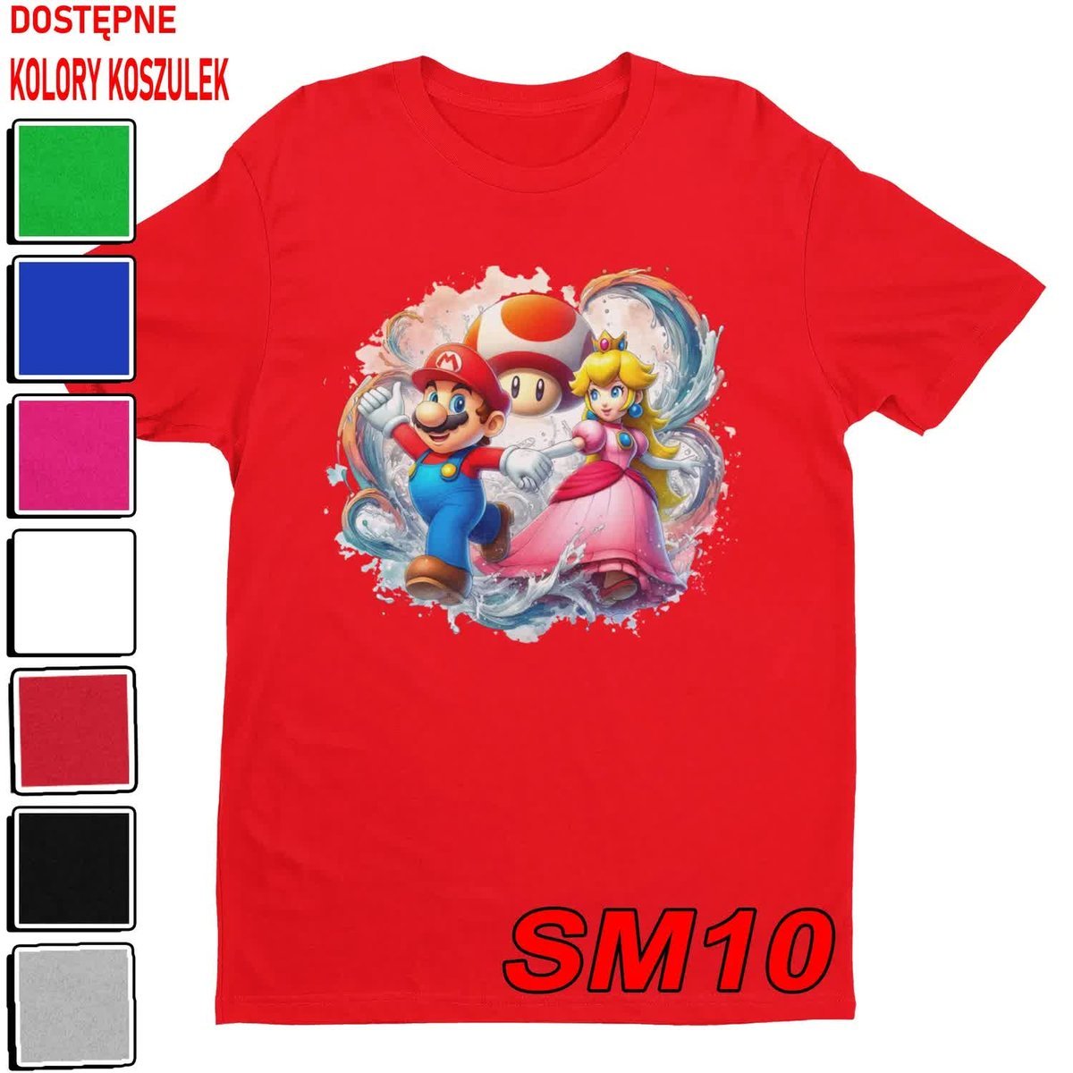 T-Shirt Koszulka Dziecięca Super Mario Bros Bajki Gry Luigi -M 134-140