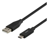Kable USB - Kabel USB Deltaco USB-A - USB-C 1 m Czarny (Deltaco USB Type-C cable - 1m USB Type) - miniaturka - grafika 1
