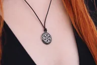 Naszyjniki - Naszyjnik Węzeł Celtycki Triquetra, Stalowy naszyjnik Kwiat Życia - miniaturka - grafika 1