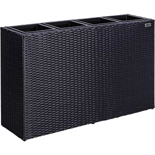 CZARNA DONICZKA OGRODOWA DONICA Z TECHNORATTANU - Pozostałe ozdoby ogrodowe - miniaturka - grafika 1