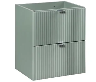 Zielona szafka pod umywalkę Line Reed Green 50 cm wisząca ryflowane fronty 2 szuflady - Szafki łazienkowe Zielona szafka pod umywalkę Line Reed Green 50 cm wisząca ryflowane fronty 2 szuflady - Szafki łazienkowe - miniaturka - grafika 1