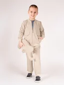 Bluzy dla chłopców - Chłopięca bluza bomberka beżowa Nicol,r.98 - miniaturka - grafika 1