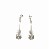 Kolczyki - Kolczyki srebrne - Białe skrzypce - miniaturka - grafika 1