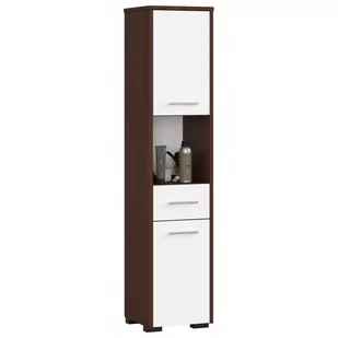 SŁUPEK REGAŁ ŁAZIENKOWY FIN 2D 1SZ 1W WENGE/ BIAŁY - Szafki łazienkowe - miniaturka - grafika 1