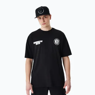 Koszulka męska New Era NBA Large Graphic BP OS Tee Brooklyn Nets black - Koszulki męskie - miniaturka - grafika 1