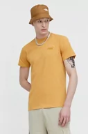 Koszulki męskie - Superdry t-shirt bawełniany męski kolor żółty gładki - miniaturka - grafika 1